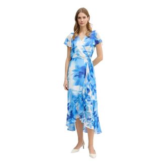 Joseph Ribkoff Dames, Jurken, Blauw, Maat: 2XL Chiffon