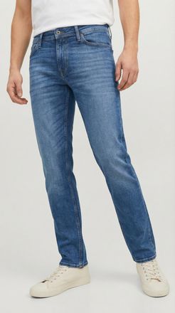 Jack & Jones Regular-fit-Jeans JACK & JONES JJICLARK mit Used-Look und Stretch f&uuml;r den Alltag, Herren, Gr. 31, L&auml;nge 34, blau denim, Denim/Jeans, Obermaterial: 98%