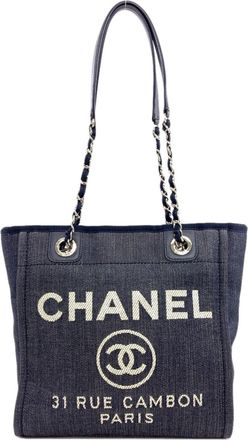 Chanel Navy Canvas Tote Bag (Pre-Owned)