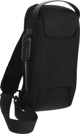 Supvox Waterproof Oxford Cloth Mens Anti-theft Chest Bag with USB Charging Port, Male Crossbody Sling Bag for Travel and Daily Use, Black Upgrade Version