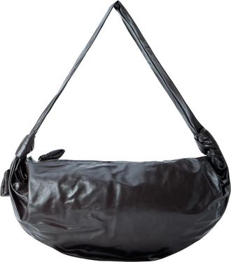 Christophe Lemaire Grote Zachte Croissant Tas - Dames - Schoudertassen - Bruin - ONE Size - Leer - Tassen