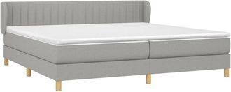 vidaXL Vidaxl - Cama Box Spring Con Colch&oacute;n Tela Gris Claro 200x200 Cm