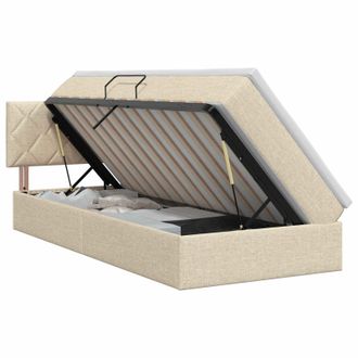 vidaXL Cama Con Almacenamiento Y Colch&oacute;n Crema 100 X 200 Cm Terciopelo Vidaxl