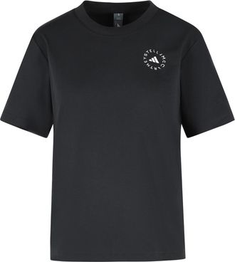 adidas Adidas By Stella McCartney Schwarzes T-Shirt aus Baumwollmischung