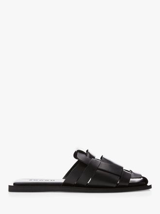 Moda in Pelle Akari Leather Woven Flat Mules