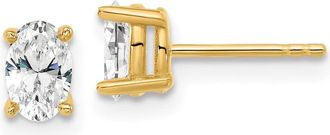 Diamond2Deal 14k Gold 2/3 ct Oval Lab Grown Diamond Stud Earrings VS Clarity, G-H Color