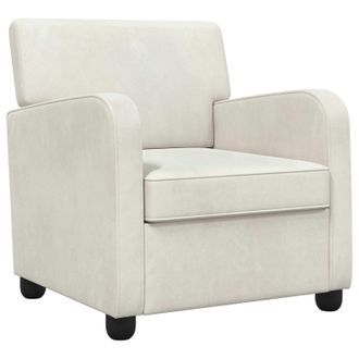 vidaXL Sill&oacute;n Crema Terciopelo Vidaxl