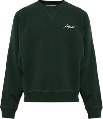 Acne Studios Fleece Sweatshirt met Logo - Heren - Sweatshirts - Groen - Xs/S - Katoen - Hoodies & sweatvesten