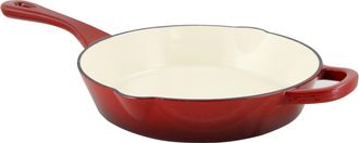 Crock-pot Artisan 10 in. Round Enameled Cast Iron Skillet in Scarlet Red