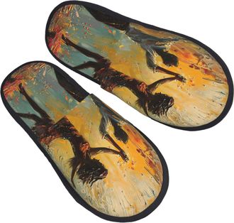 Generic Dance With Music Women Men Shoes Cosy House Shoes Fluffy House Slippers For Outdoor Indoor Winter M