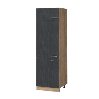 Vicco Armario Para Frigor&iacute;fico Empotrado R-line, Hormig&oacute;n Negro, 60 Cm