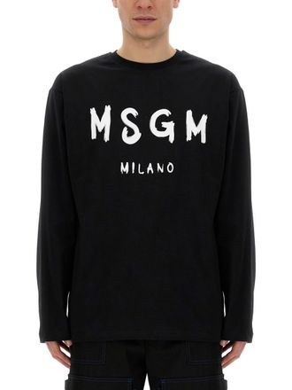 Msgm Black Full Sleeves T-Shirt