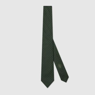 Gucci Interlocking G Silk Jacquard Tie, Green