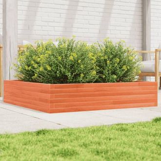 vidaXL Vidaxl - Jardinera De Madera Maciza De Pino Marr&oacute;n Cera 110x110x23 Cm