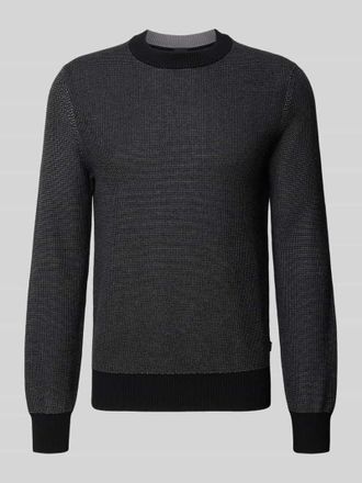 HUGO BOSS Regular Fit Strickpullover aus Baumwoll-Schurwoll-Mix Modell HESTRO in Black, Gr&ouml;&szlig;e XXXL