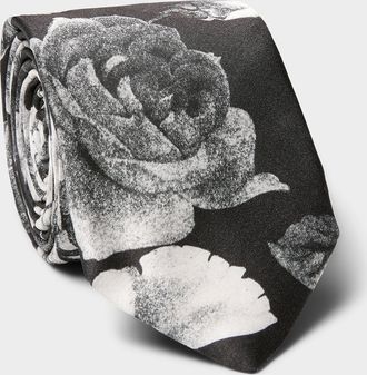 Ernest W. Baker Mens White roses tie