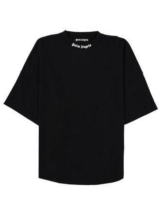 Palm Angels Black White Gothic Text T-Shirt