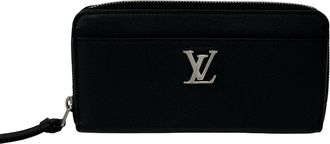 Louis Vuitton Black Leather Long Wallet (Bi-Fold) (Pre-Owned)