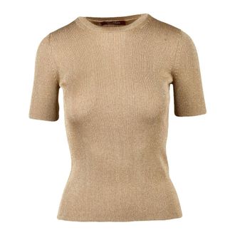 Max Mara Svelto Sottogiacca Ronde Hals Gebreid - Dames - Truien - Beige - Maat: S Polyamide