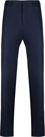 Brioni Sapphire Blue Wool Straight-Leg Trousers