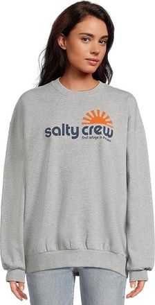 Salty Crew Fun In The Sun Crew Womens Sweatshirt Athletic Heather : MD, Cotton/Fleece/Polyester