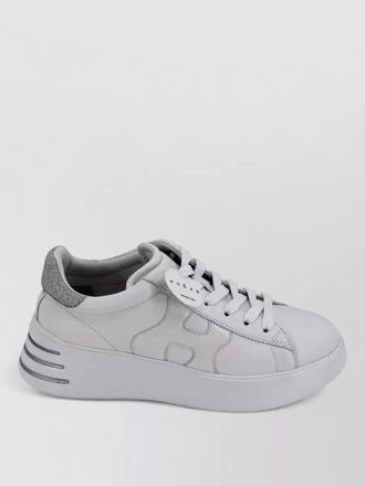 Hogan rebel platform leather sneakers luminous detail