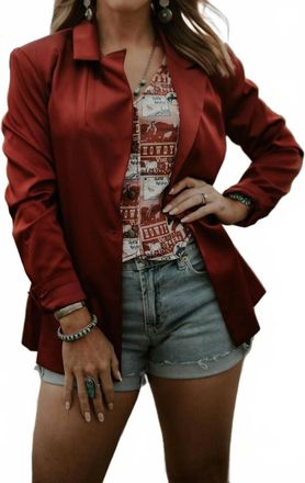 Elan Oversized Suit Jacket In Maroon