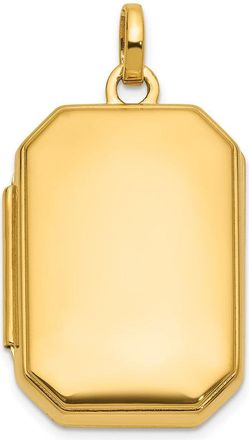 Diamond2Deal 14k Gold Polished 20x15mm Curved Rectangle Locket Pendant