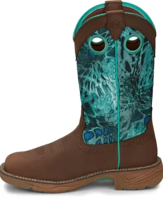 Justin Womens Rush Typhoon Camo Boot In Brown
