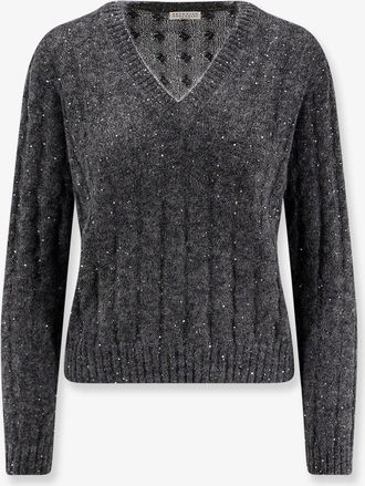 Brunello Cucinelli Maglia in misto lana con paillettes all-over - BRUNELLO CUCINELLI - gender_Woman