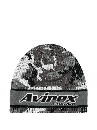 Palace x Avirex Nein Cuff Berretto con stampa - Grigio