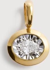 Monica Vinader Gold Oval Diamond Pendant Lab Grown Diamond