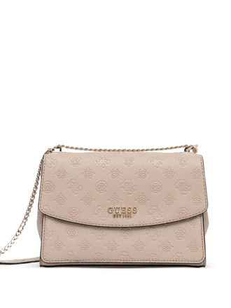 Guess Co embossed chain satchel - women - Calf Leather - One Size - Neutrals