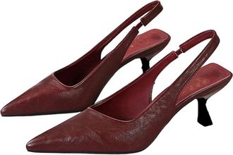 Generic Women Print High Heel Pumps Summer Elegant Party Spaghetti Pointed Toe Dress Shoes Red