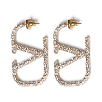 Valentino Garavani Gouden Zijde & Nylon Sieraden - Dames - Oorbellen - Geel - ONE Size - Nylon - Accessoires