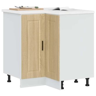 Berkfield Home Kitchen Corner Base Cabinet&not;Porto Sonoma Oak Engineered Wood in Brown