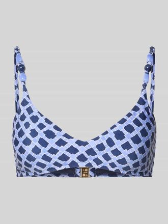 Seafolly Bikini-Oberteil im Allover-Look mit Perlen Modell MARSEILLE in Blau, Gr&ouml;&szlig;e 36