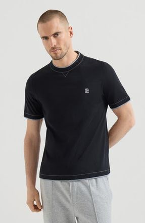 Brunello Cucinelli T-shirt with faux-layering in Black at Nordstrom, Size Xxx-Large Eu