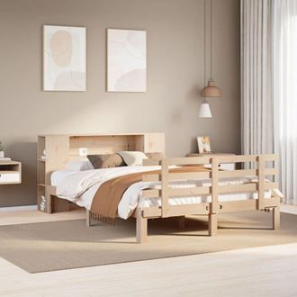 vidaXL Cama Con Estanter&iacute;a Sin Colch&oacute;n Madera Maciza De Pino 140x200cm Vidaxl