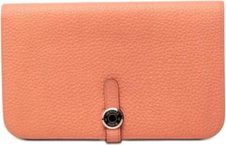 Herm&egrave;s Pre-owned Dogon Duo Portemonnee - Dames - Vintage Accessoires - Oranje - ONE Size - Leer - Vintage