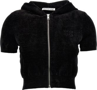 Alexander Wang Logo Chenille Cropped Hoodie