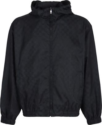 Gucci Light Jackets, male, Blue, L, Nylon Jacket GG