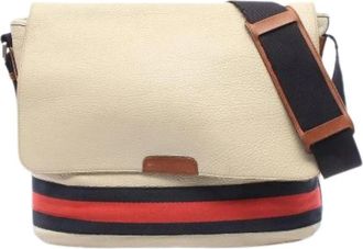 Gucci Pre-owned Sherry Line Leren Schoudertas - Heren - Vintage Schoudertas - Beige - ONE Size - Leer - Vintage