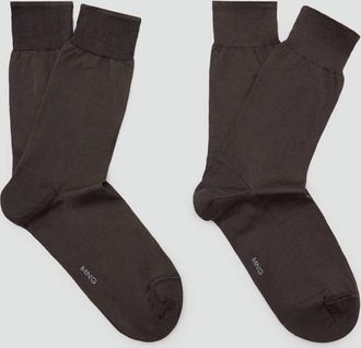 Mango Pack 2 calzini lunghi cotone marrone - Uomo - 40-42 - MANGO MAN