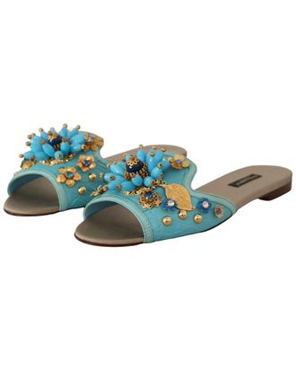 Dolce & Gabbana Leather & Crystal Sandal