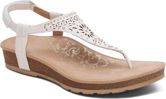 Aetrex Womens Evelyn Thong Sandals In Ivory