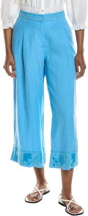 Johnny Was Pleated Linen Culotte Soraya In Ethereal Blue