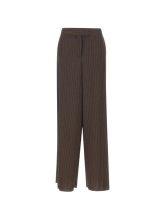 Marella Mllmaggio Pinstripe High-Waist Wide-Leg Cropped Pants