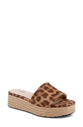 L'agence Ramani Espadrille Platform Wedge Slide Sandal in Leopard at Nordstrom, Size 7.5