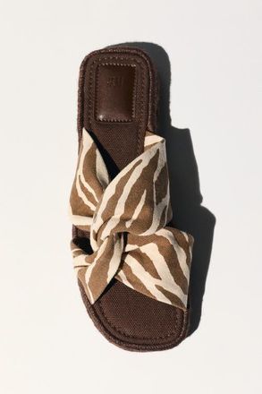 H&M Cotton espadrille sandals in Light Beige/zebra Print at Nordstrom, Size 5